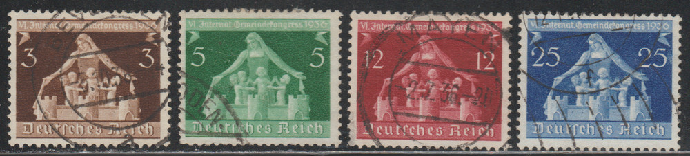 Germany 1936 SC# 473 – 476 – 6th Intl. Cong. of Municipalities – Used Lot # 65