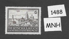 MNH stamp 6 Zloty Sc N102 General Government Occupied Cracow Poland / 1944