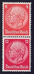 Germany – 1933 ZdMiNr S112, 8pf+12pf Hindenburg, vertical pair, MNH