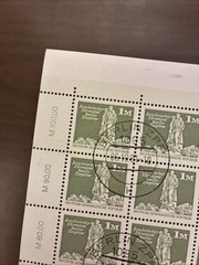 GERMANY DDR STAMPS 1980 Sc #2083 SHEET OF 100 CTO/NH WITH ALL 4 SELVAGES