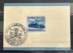 1939 German Stamp on Card Special Cancel Mi:DR688 Cars Race Berlin /BL94