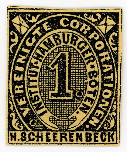 (I.B) Germany Local Post : Hamburg 1pf (Scheerenbeck)