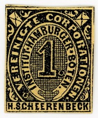 (I.B) Germany Local Post : Hamburg 1pf (Scheerenbeck)
