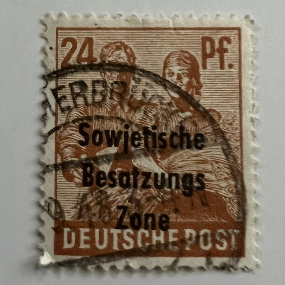 MEERBUSCH SON SOTN CANCEL ON 1948 GERMANY 24pf STAMP #10N9 SOVIET OCCUPIED OVPT