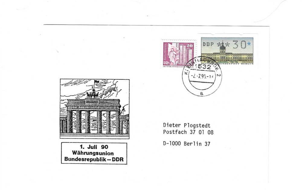GERMANY 1990 Cover sent from Kleinmachnnow to Berlin