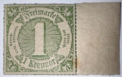 TRAVELSTAMPS: 1859 THURN AND TAXIS, 1 KREUZER, MINT ORIGINAL GUM NH