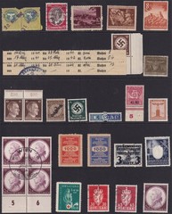 Lot Stamp Germany WWII Hitler Revenue Poland GG Norway DAF Mozart Croatia F