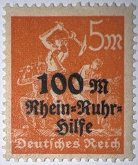 Travelstamps: 1923 Germany Stamps Sg# 257 Rhine-Ruhr Charity OP Mint NH, MNH