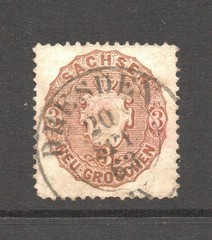 Saxony SC# 19 Used / Nice Dresden CDS 1863 (Rems & BTM Perf Thin) – S60997
