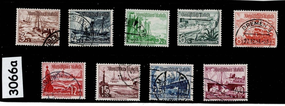 Used Stamp set B107-115 1937 Germany Third Reich Winter relief charity #3066a