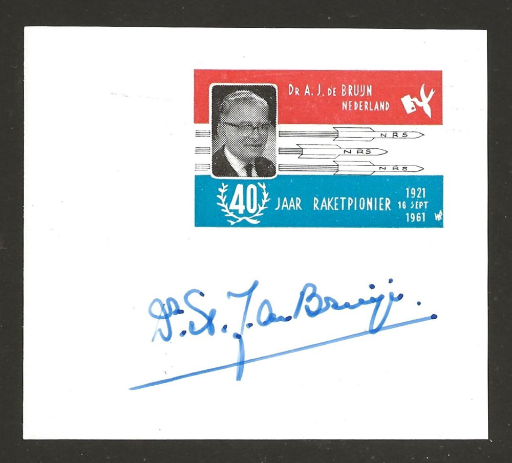 1961 GERMANY rocket mail stamp – signed deBruijn, imperf, full gum – EZ 43A1
