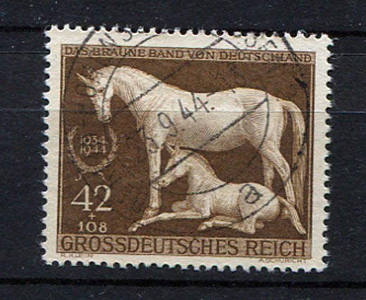 German Reich WW II : Horse Race stamp from 1944 – used