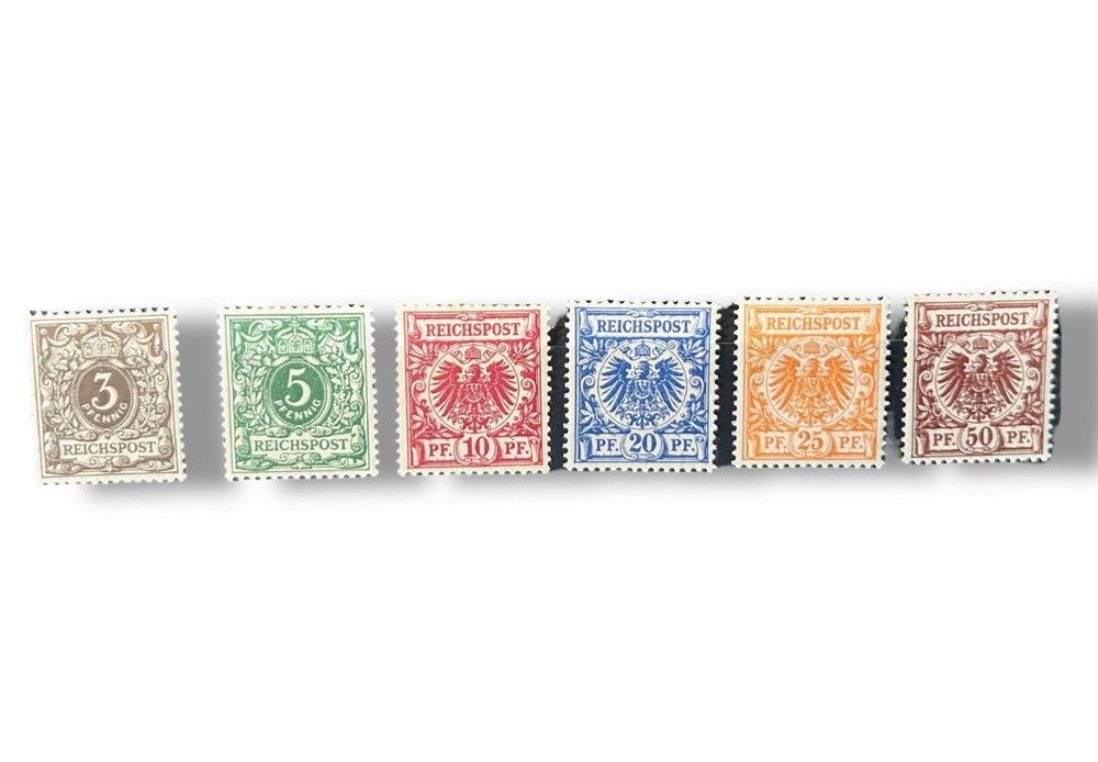 Germany DR 1889 45-50 Stamp SET CROWN EAGLE very lightly hinged