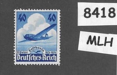 MLH stamp Sc 469 Third Reich Germany Lufthansa Air service Airplane #8418