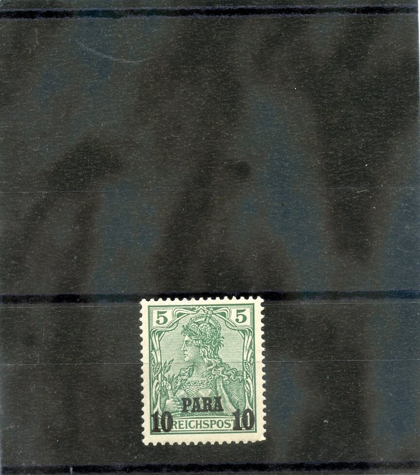 GERMAN OFFICES IN TURKEY Sc 25(MI 12II)*VF HR 1903 10pa/50pf GREEN, BAR A, $20