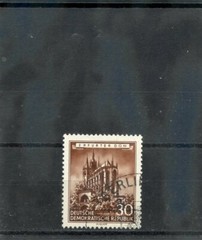 GERMANY(DDR) Sc 269(MI 495)VF USED 1955 30pf BLAKISH RED BROWN $45