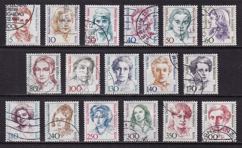 WEST BERLIN 1986-89 Famous Women set of 17 SG B732-B748 Used (CV £275)