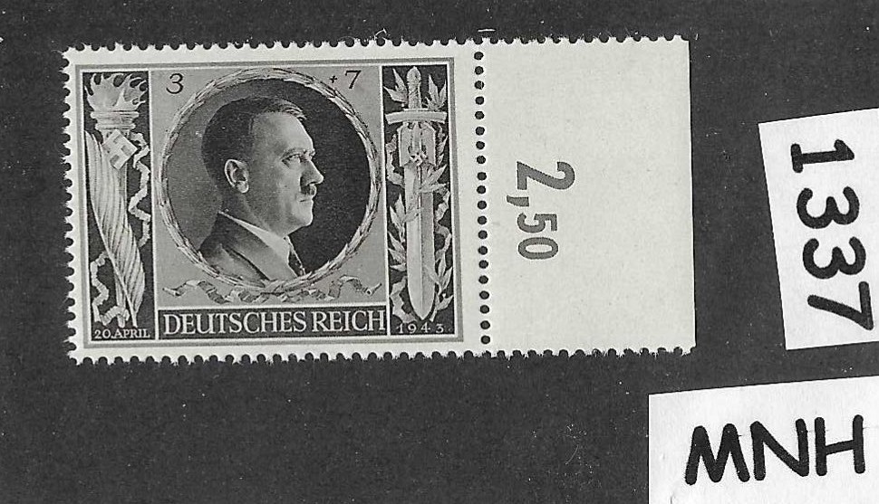 MNH stamp B231 Adolf Hitler 1943 Birthday WWII Germany Third Reich era #1337