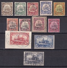 German New Guinea 1900 MI 7-18 several signed Brun CANC VF / CAT VALUE $450