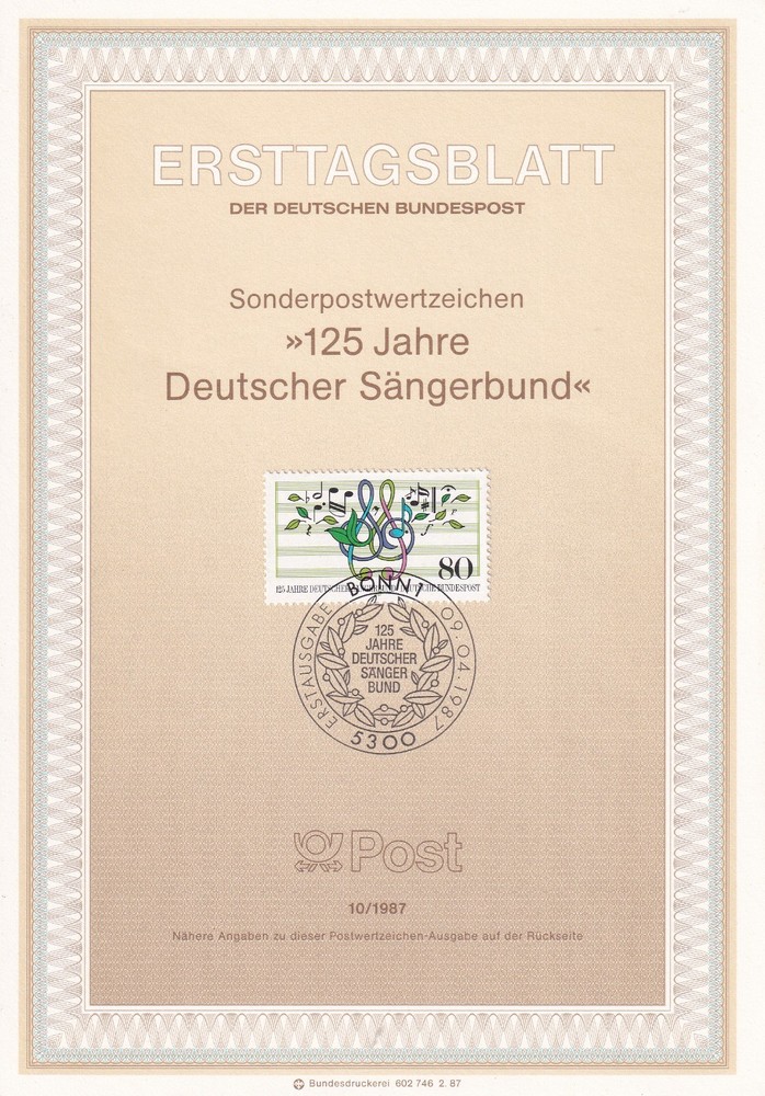 Bundesrepublik ETB 1319 Scott 1504 Singers Federation