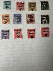 German WW2 France Overprint Colmar Propaganda Collection Of 32 Stamps Unused