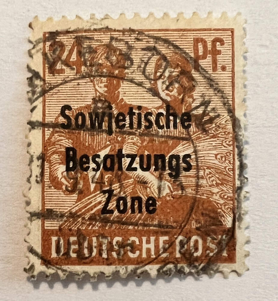 1948 GERMANY SOVIET OCCUPIED 24pf STAMP #10N9 WITH PADERBORN SOTN SON CANCEL