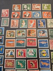 German Stamp Collection Lot 1950s Many Sets Jugend Welfare Birds Animals