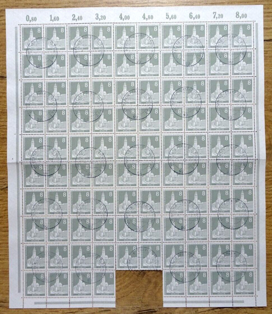 98 x Berlin No. 143 sheets – pcs Stempel Charlottenburg Michel €980.00 used