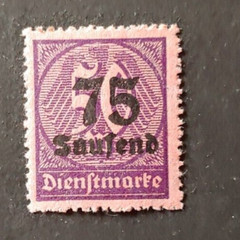 CLASSIC 75 TAUSEND MARK DIENSTMARKEN VF MNH REICH GERMANY DEUTSCHLAND