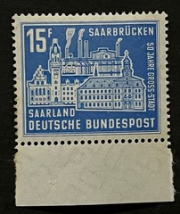 Travelstamps: 1959 Germany Saar Stamps Scott #320 – 50th Anniv of Saar MNH OG