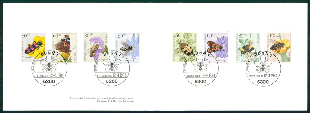GERMANY MINISTER CARD 1984 FAUNA INSECTS BEETLE CARTE MINISTRE RARE !! h2675