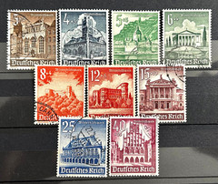 German Stamps set of 9 stamps 1940 Winter Relief – Buildings used /497