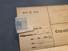 WW1 WWI Imperial German Telegraph Telegram Deutschen Reich Germany 1918