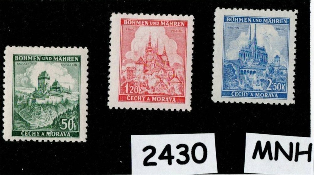 MNH Stamps Prague Castles & Cathedrals WWII Germany Occupation of BaM #2430