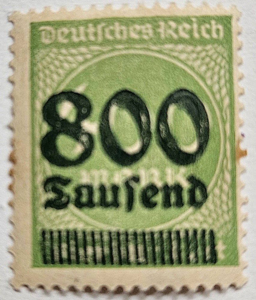 Germany 1923, Inflation Overprint 800,000 Thousand Marks/400 Marks, MINT, H