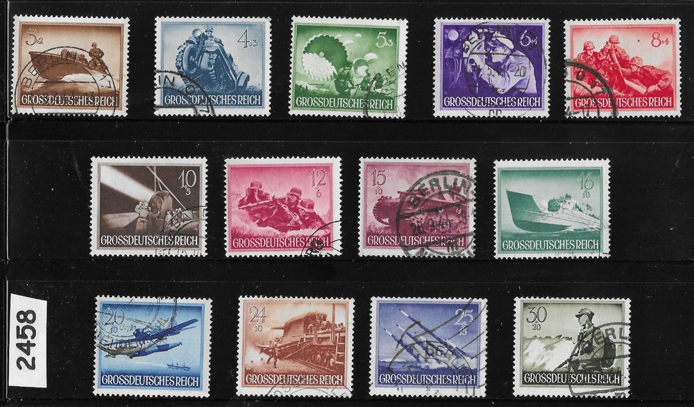 Stamp set war hero’s B257 – 269 1944 Military WWII Berlin Germany Hitler #2458