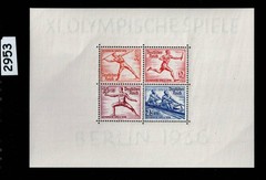 Mint Stamp sheet B91 1936 Summer Olympics Berlin Olympic stadium cancel #2953