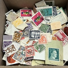 GERMANY BOX LOT OF STAMPS FANCY CANCELS, MINT STRIPS, HITLER, HYPERINFLATION #1