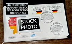 EIGHT DIFFERENT GERMANY 🇩🇪 FDC SEE BOTH SCANS LOOK 👀 1341
