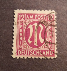 Scott#3N8 , 1945-46, 12 pf., AMG German Occupation Stamp, Used