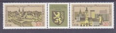 Germany DDR 1748a (1747-48) MNH View of Gera Pair w/Label Very Fine