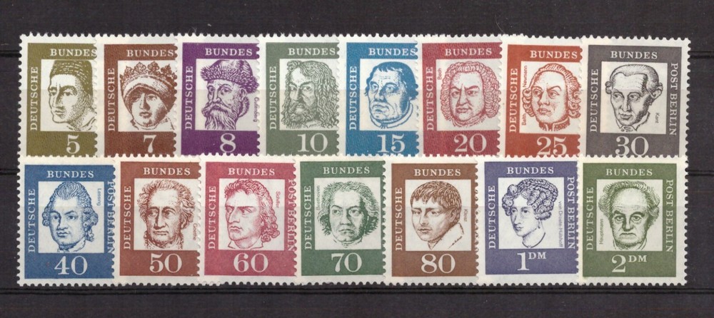 AM0495) Berlin definitive stamps Mi. 199-213 MNH, SC# 9N176-190