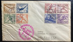 1936 Frankfurt Germany LZ 129 Hindenburg Zeppelin Olympics Cover set#B82-B89 1