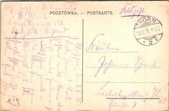1915 WWI Feldpost Card Bialystok Russia Kriegslazarett 12b Warsaw to West Front