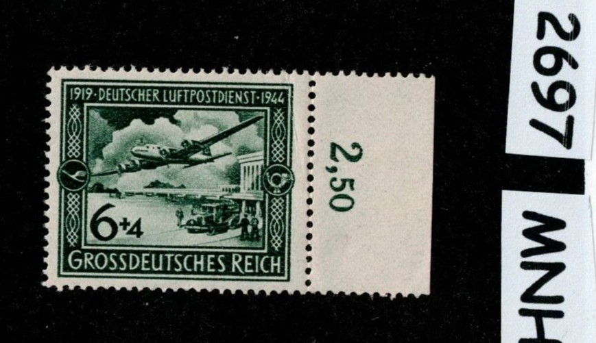 MNH Stamp B252a Third Reich Germany 1944 25th Anniv Airmail service #2697