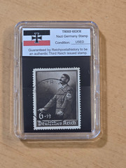 ADOLF HITLER SPEAKS AT PODIUM Third Reich Nazi German NSDAP Stamp WW2 Slab case