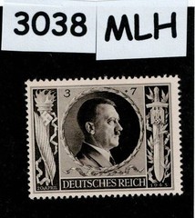 MLH stamp B231 Adolf Hitler 1943 Birthday / WWII Germany / Third Reich #3038