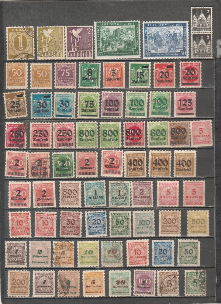 Germany lot of 72 MNH MH and used stamps cancels locations dates