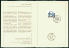 GERMANY FOLDER 1991/42 TAG DER BRIEFMARKE POSTBOTE