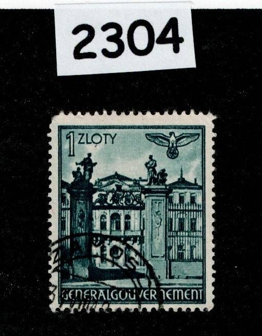 Used Stamp Sc N72 General Government Warsaw Lublin Cracow Poland WWII #2304